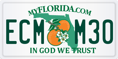 FL license plate ECMM30