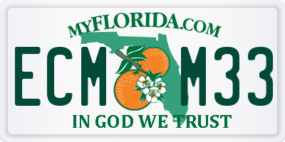 FL license plate ECMM33