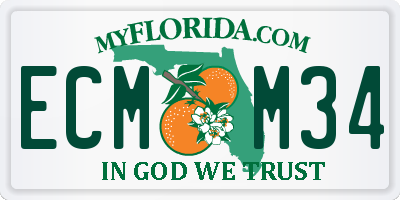 FL license plate ECMM34