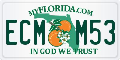 FL license plate ECMM53