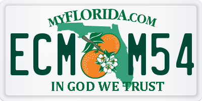FL license plate ECMM54