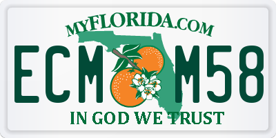 FL license plate ECMM58