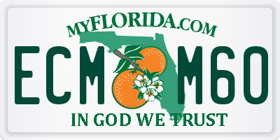 FL license plate ECMM60