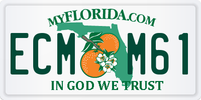 FL license plate ECMM61