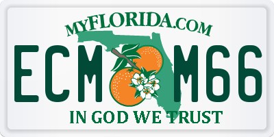 FL license plate ECMM66