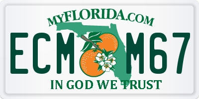 FL license plate ECMM67