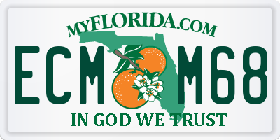 FL license plate ECMM68
