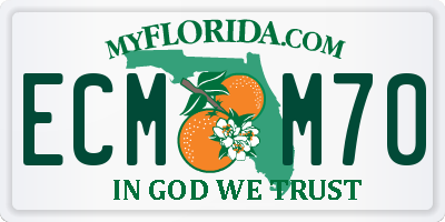FL license plate ECMM70