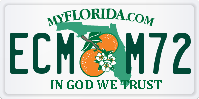 FL license plate ECMM72