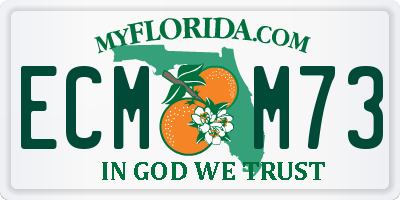 FL license plate ECMM73