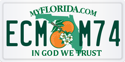 FL license plate ECMM74