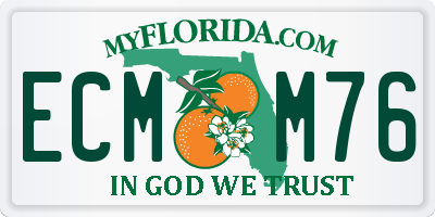 FL license plate ECMM76