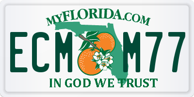 FL license plate ECMM77