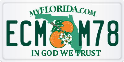 FL license plate ECMM78