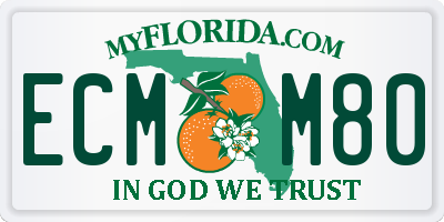 FL license plate ECMM80