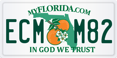 FL license plate ECMM82