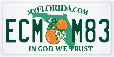 FL license plate ECMM83