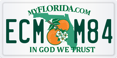FL license plate ECMM84