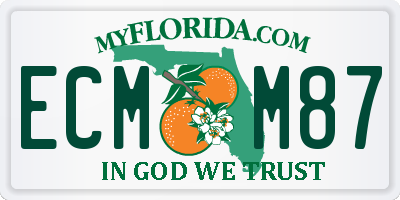 FL license plate ECMM87