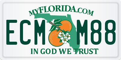 FL license plate ECMM88