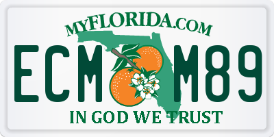 FL license plate ECMM89
