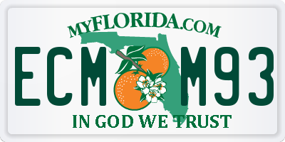 FL license plate ECMM93