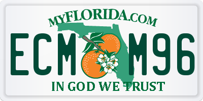 FL license plate ECMM96
