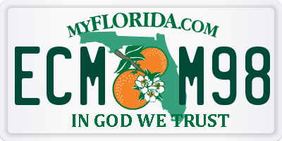 FL license plate ECMM98