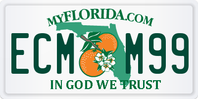 FL license plate ECMM99