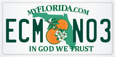 FL license plate ECMN03