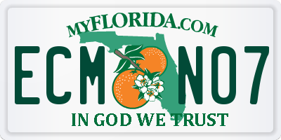 FL license plate ECMN07