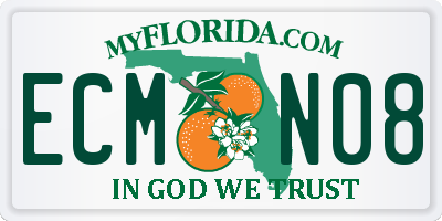 FL license plate ECMN08