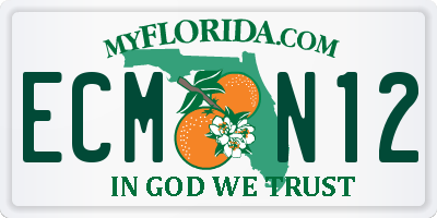 FL license plate ECMN12