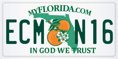 FL license plate ECMN16