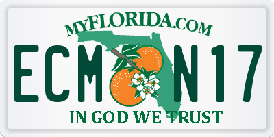 FL license plate ECMN17