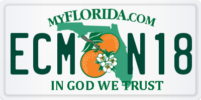 FL license plate ECMN18