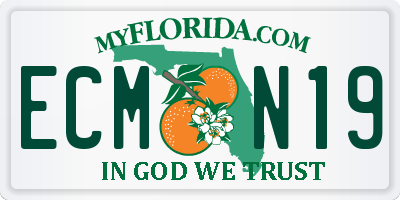 FL license plate ECMN19