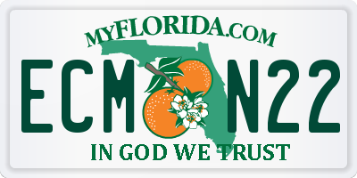 FL license plate ECMN22