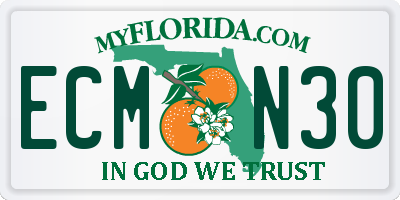 FL license plate ECMN30