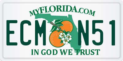 FL license plate ECMN51