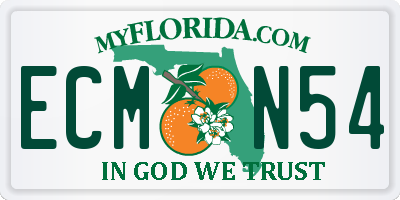 FL license plate ECMN54