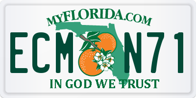 FL license plate ECMN71
