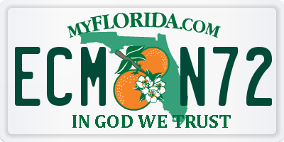 FL license plate ECMN72