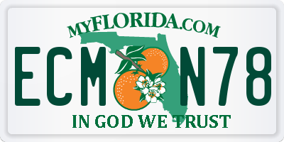 FL license plate ECMN78