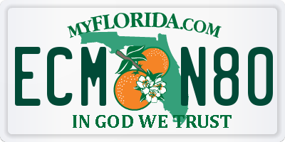 FL license plate ECMN80