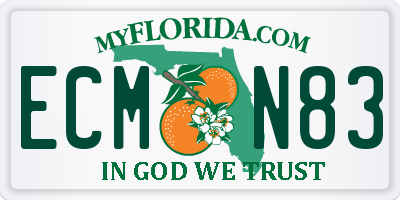 FL license plate ECMN83