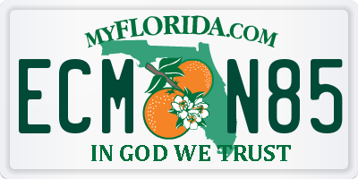FL license plate ECMN85