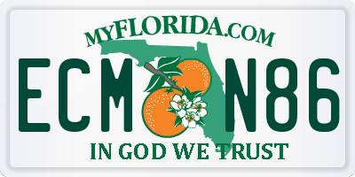 FL license plate ECMN86