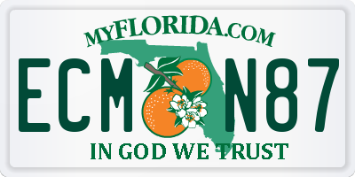 FL license plate ECMN87