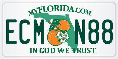 FL license plate ECMN88